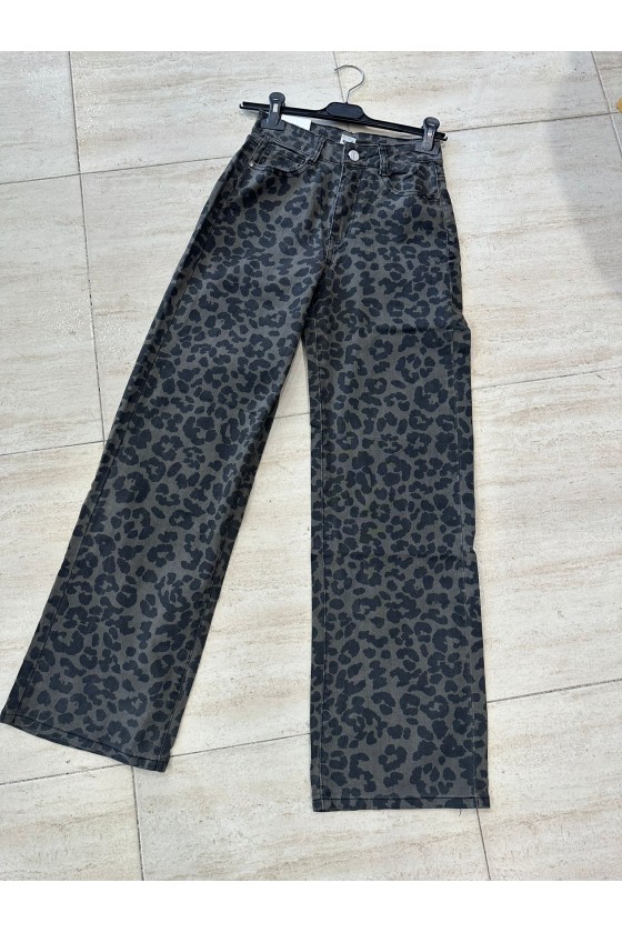 Pantalón vaquero leopardo...