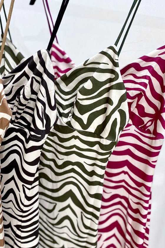 Vestido midi zebra
