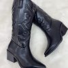 Botas cowboy brocadas negras - Imagen 2