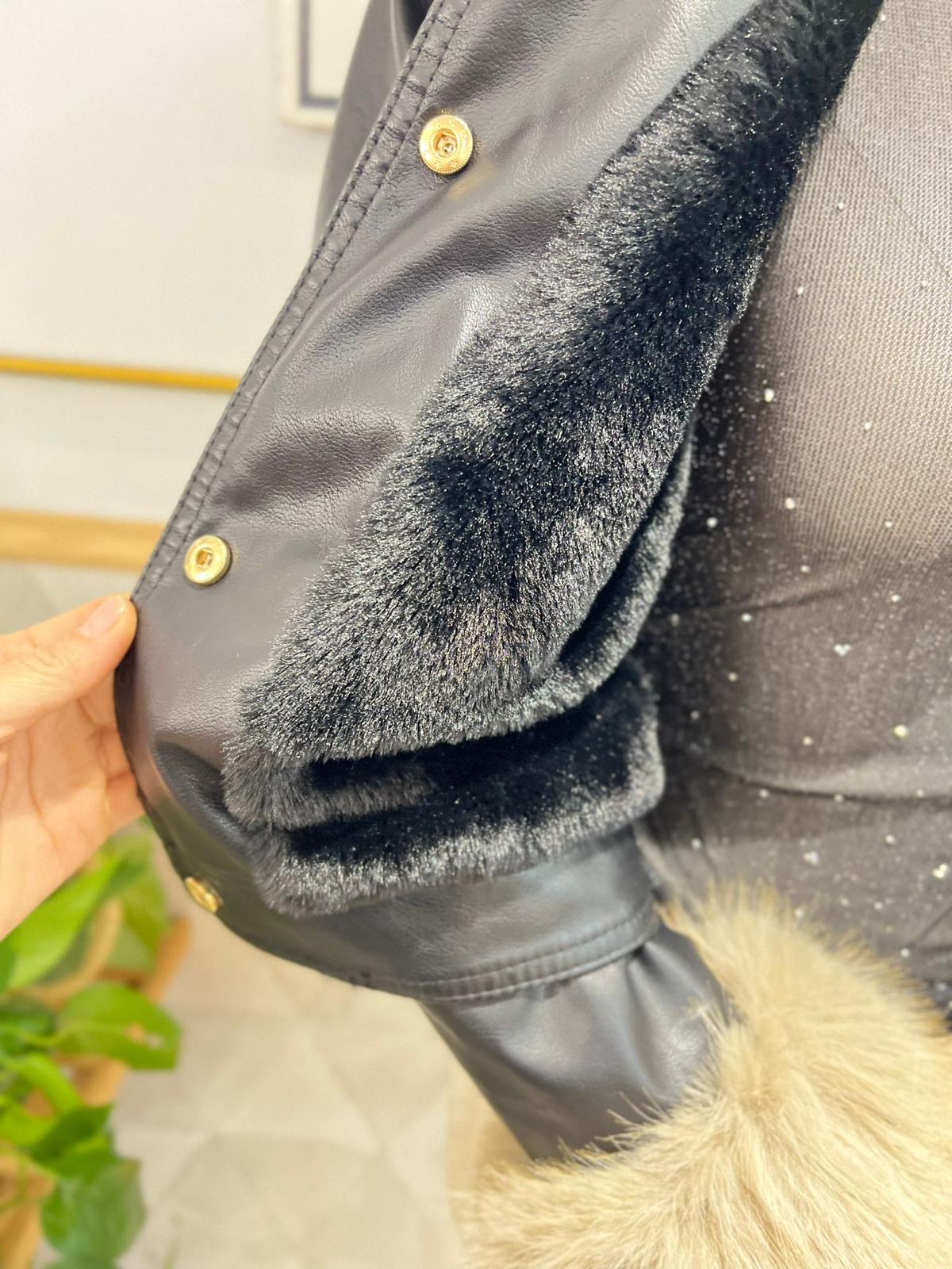 Chaqueta pelo desmontable deluxe negro - Imagen 6