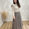 Falda midi paño vichy marrón - Imagen 2