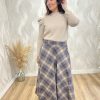 Falda midi paño estampado celeste - Imagen 4