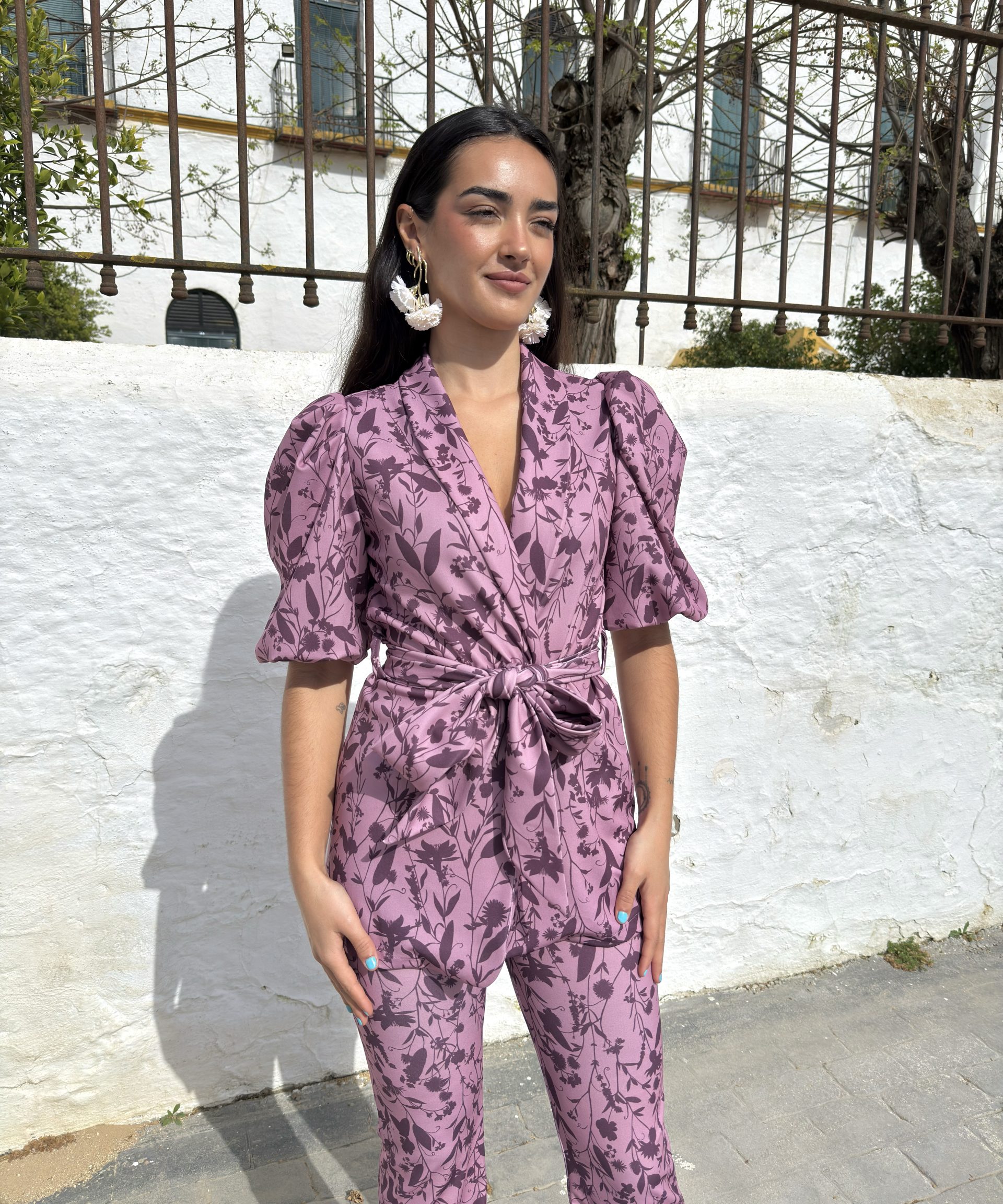 Conjunto traje Spring estampado malva