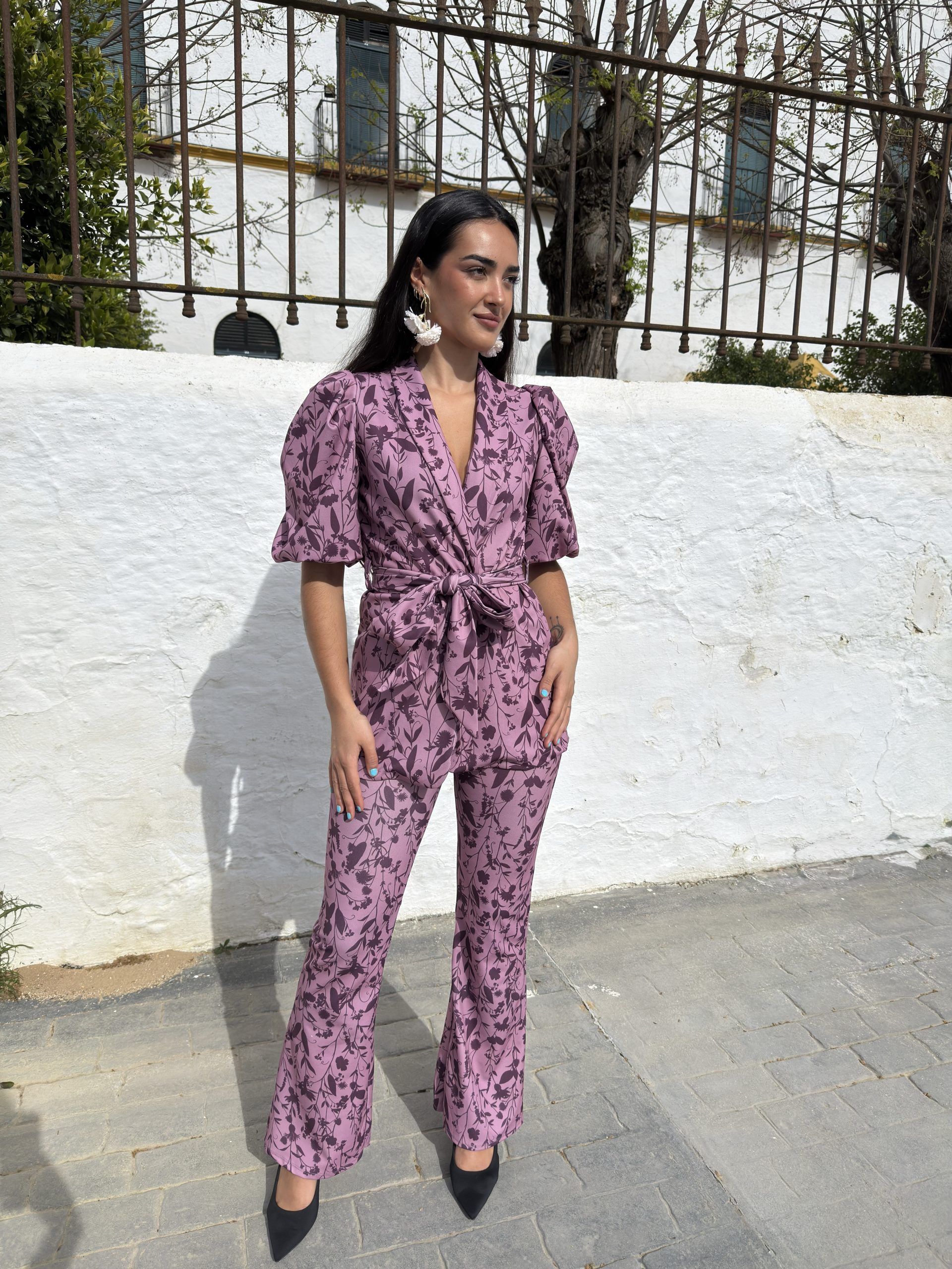 Conjunto traje Spring estampado malva - Imagen 3