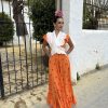 Vestido bata flamenca vuelo lunares - Imagen 5