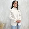 Blazer botón cruzado rayas blanco - Imagen 2