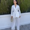 Traje chaqueta cinturón lazada - Imagen 3