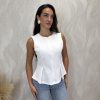 Top peplum cremallera blanco - Imagen 3