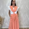 Falda con piquillo bambula naranja - Imagen 3
