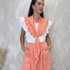 Falda con piquillo bambula naranja - Imagen 4
