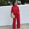 Conjunto traje blazer rojo
