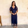 Vestido midi tul azul marino - Imagen 5