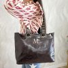Bolso piel personalizable tachuelas marrón