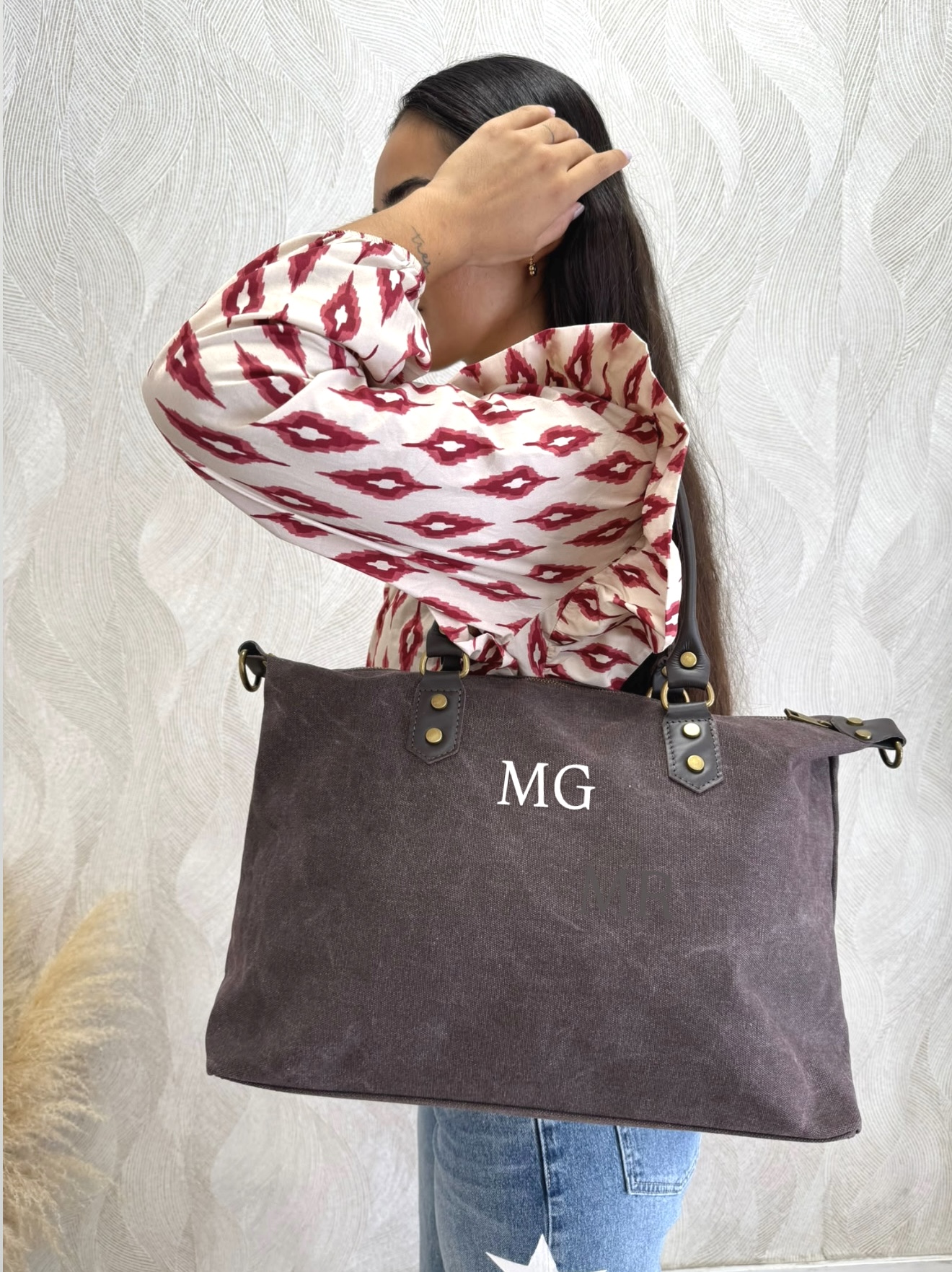 Bolso viaje personalizable marrón oscuro