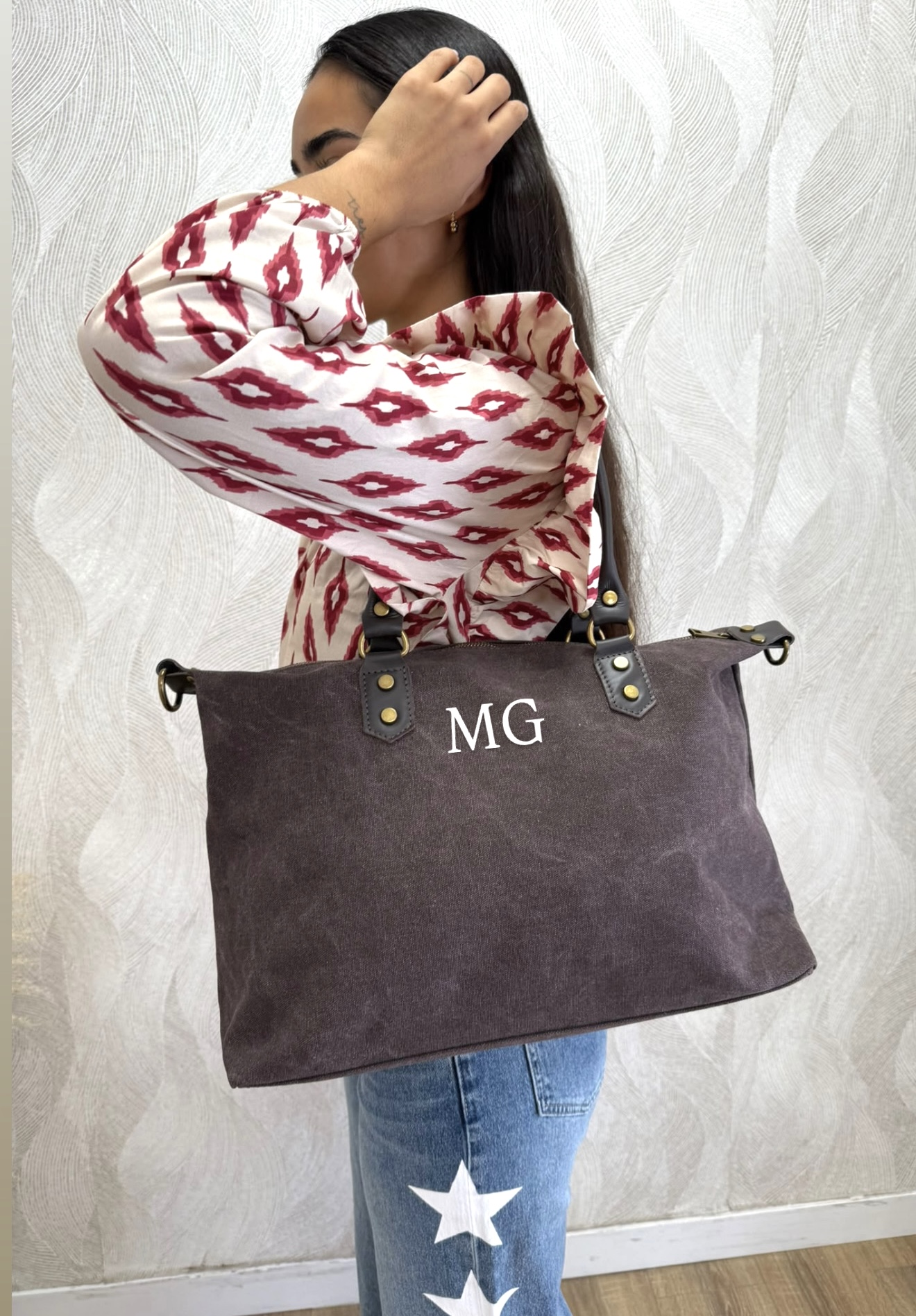 Alternative view of Bolso viaje personalizable marrón oscuro