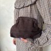 Bolso clutch antelina marrón - Imagen 2