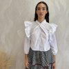 Camisa volantes cruzada blanca