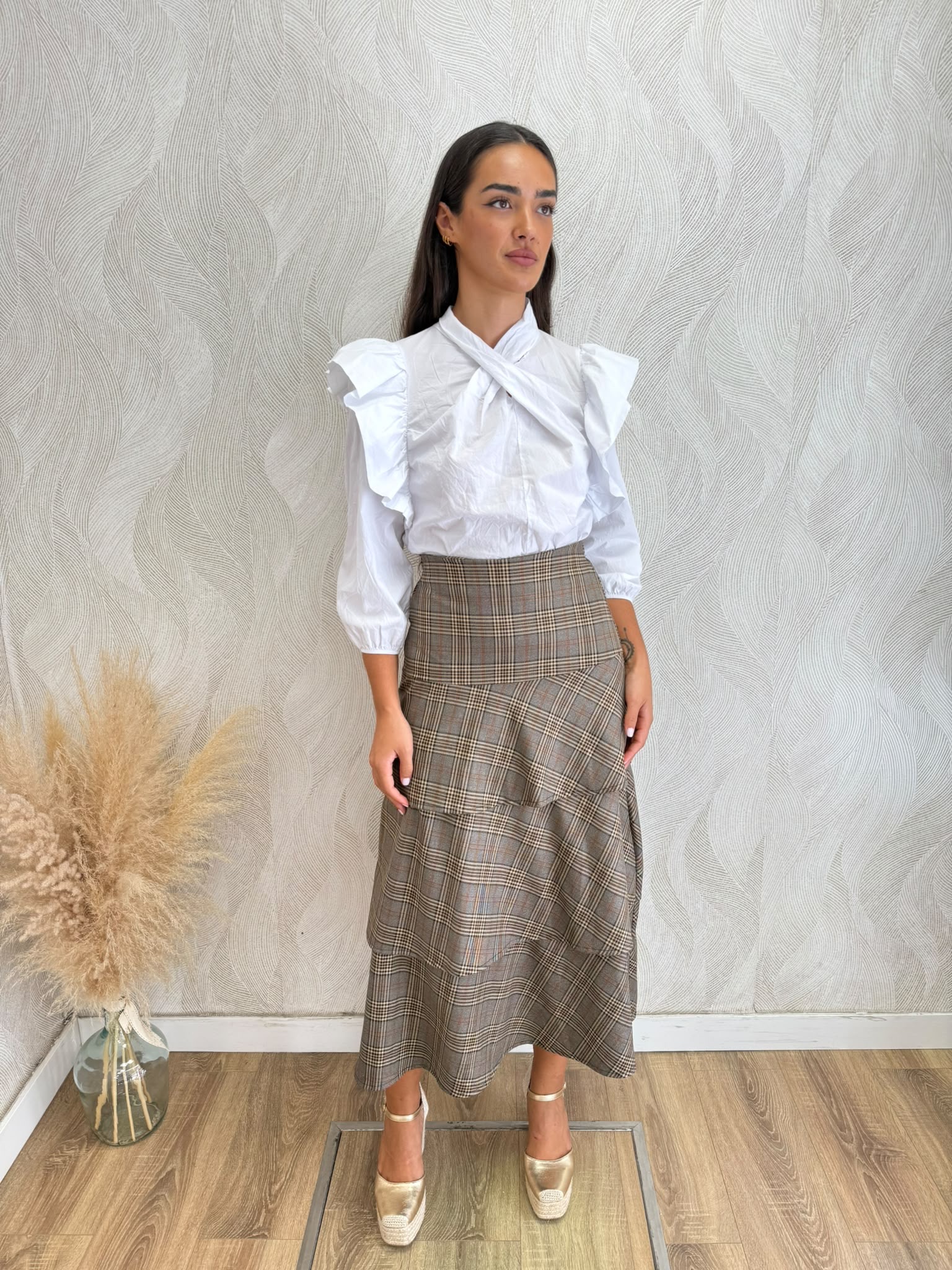 Falda Gales camel