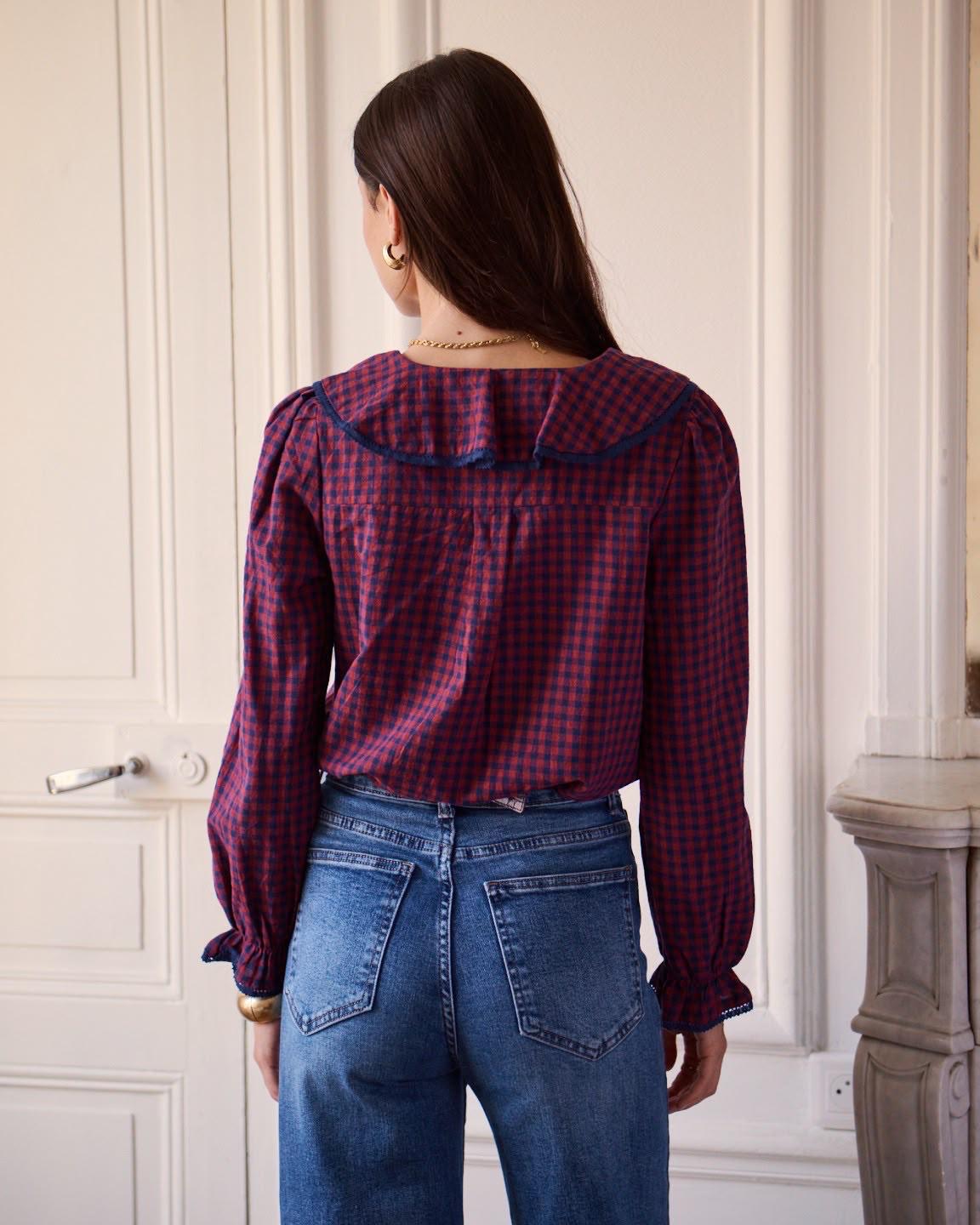 Camisa volantes cuadros vichy - Imagen 4