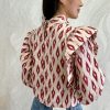 Camisa volantes estampada rojo - Imagen 4