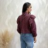 Camisa volantes estampada morado - Imagen 4