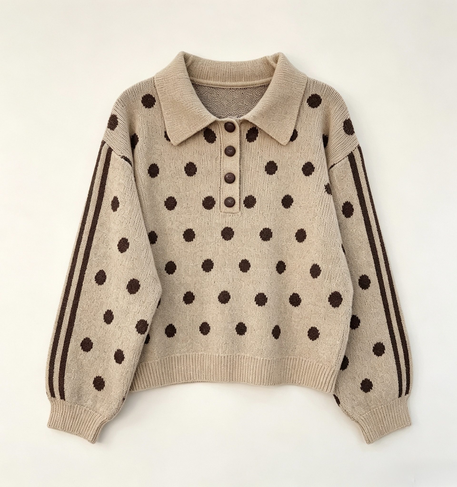 Jersey botones lunares beige