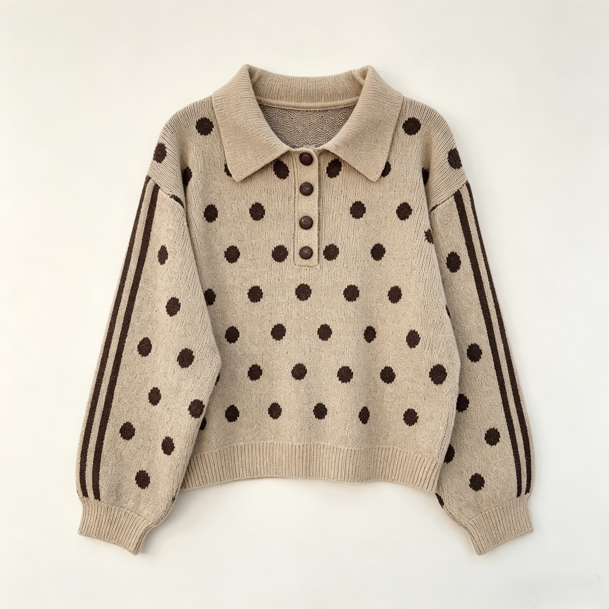 Jersey botones lunares beige