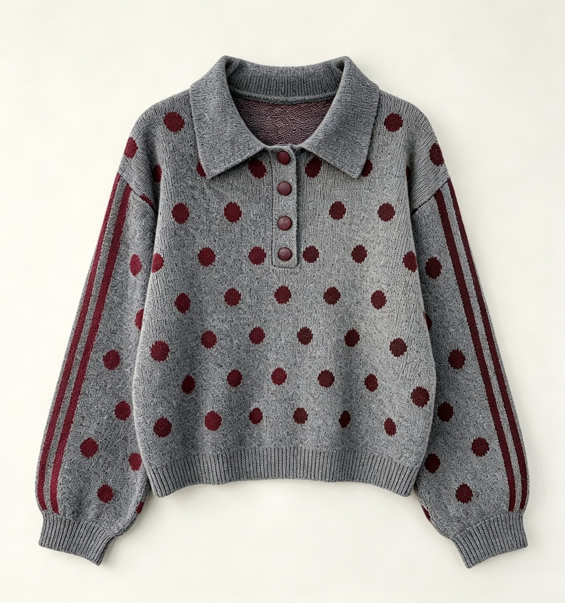Jersey botones lunares gris
