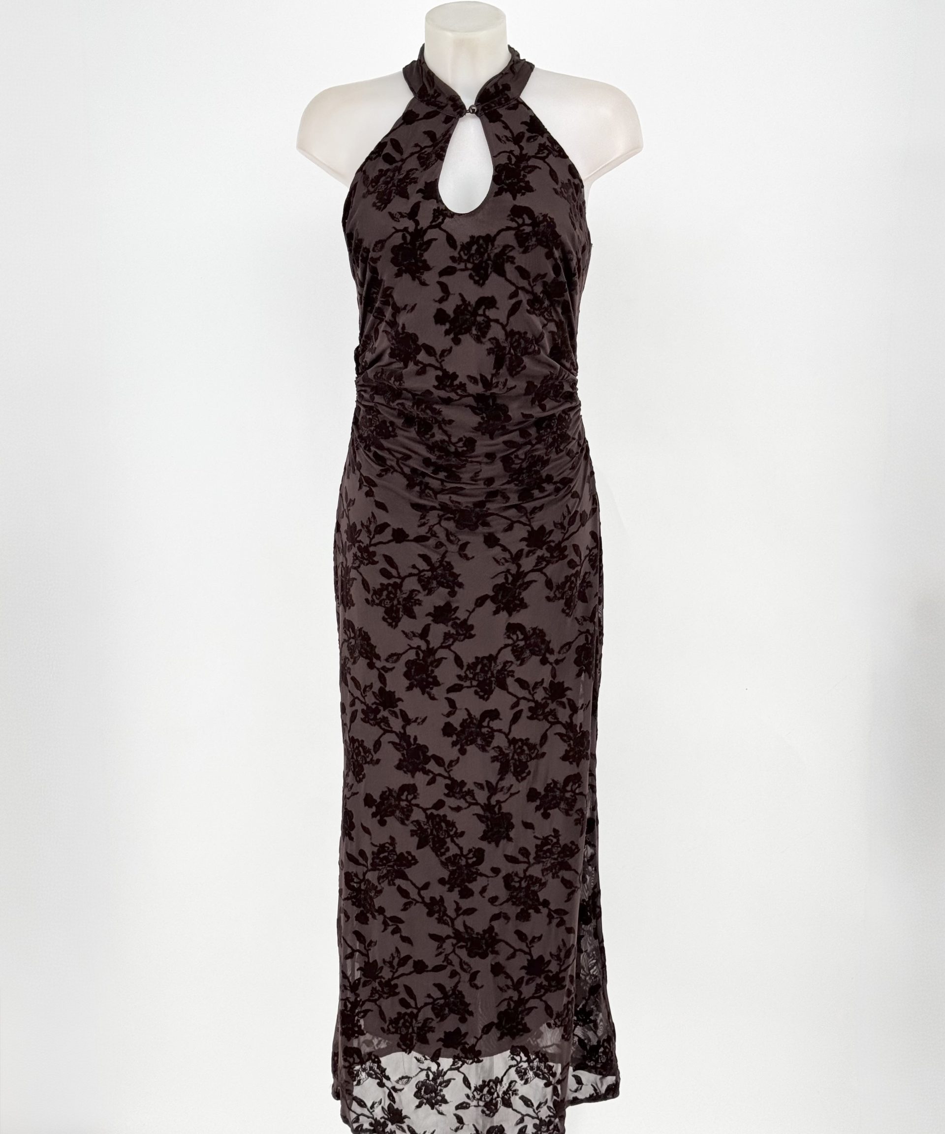 Alternative view of Vestido midi halter encaje colores