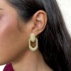 Pendientes dorados geométricos - Imagen 2