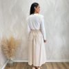 Falda midi capa pañuelo beige - Imagen 3