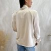 Camisa lazada satén beige - Imagen 4