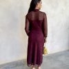 Vestido Singapur burdeos - Imagen 5