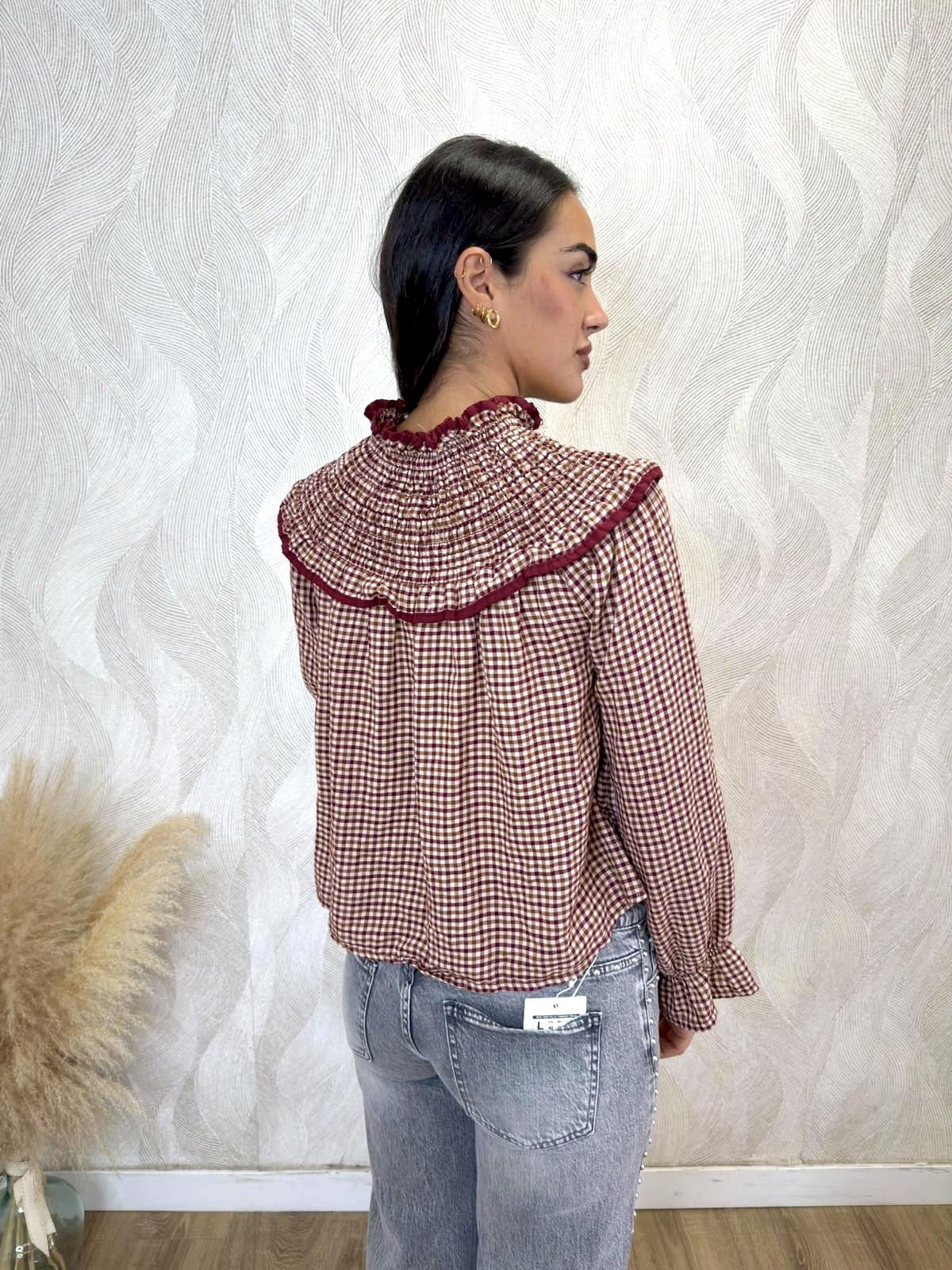 Camisa Simoneta vichy burdeos - Imagen 4