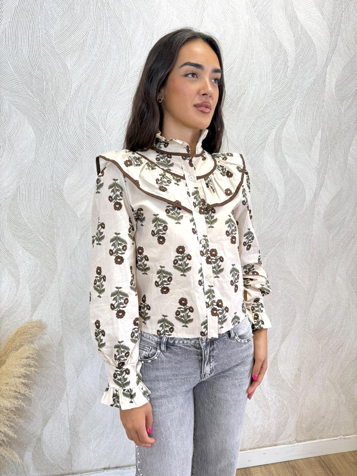 Camisa Genoveva beige - Imagen 3