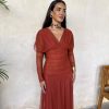 Vestido midi tul teja - Imagen 3