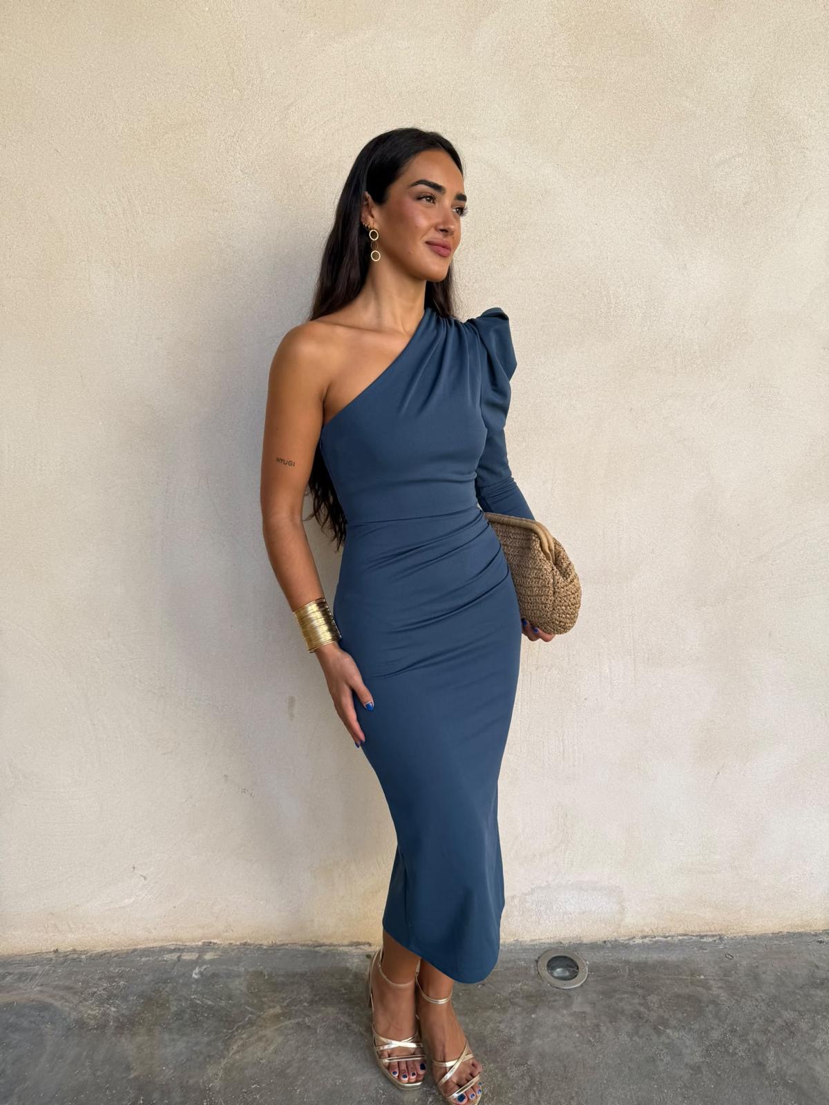 Alternative view of Vestido Gabriela azulón