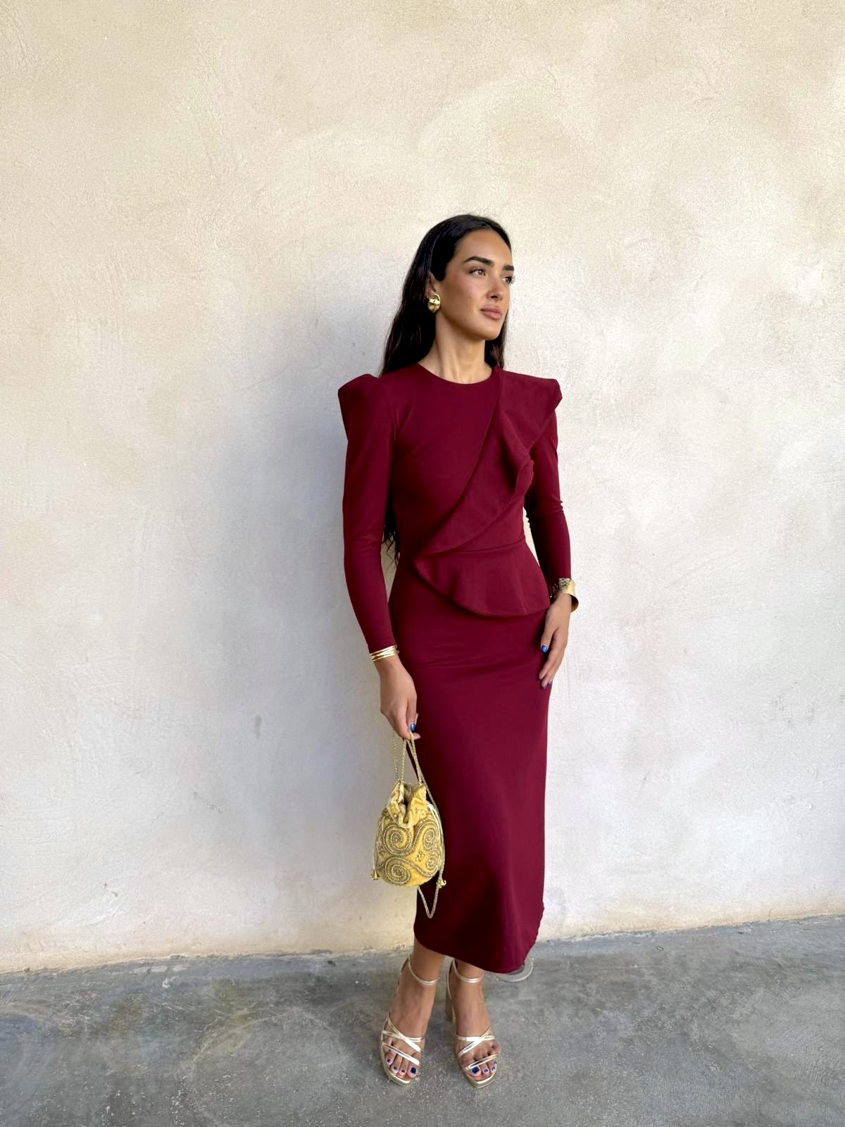 Vestido Vitoria burdeos - Imagen 6