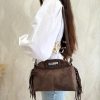 Bolso ante flecos marrón - Imagen 4
