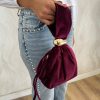 Bolso bombonera terciopelo burdeos - Imagen 3