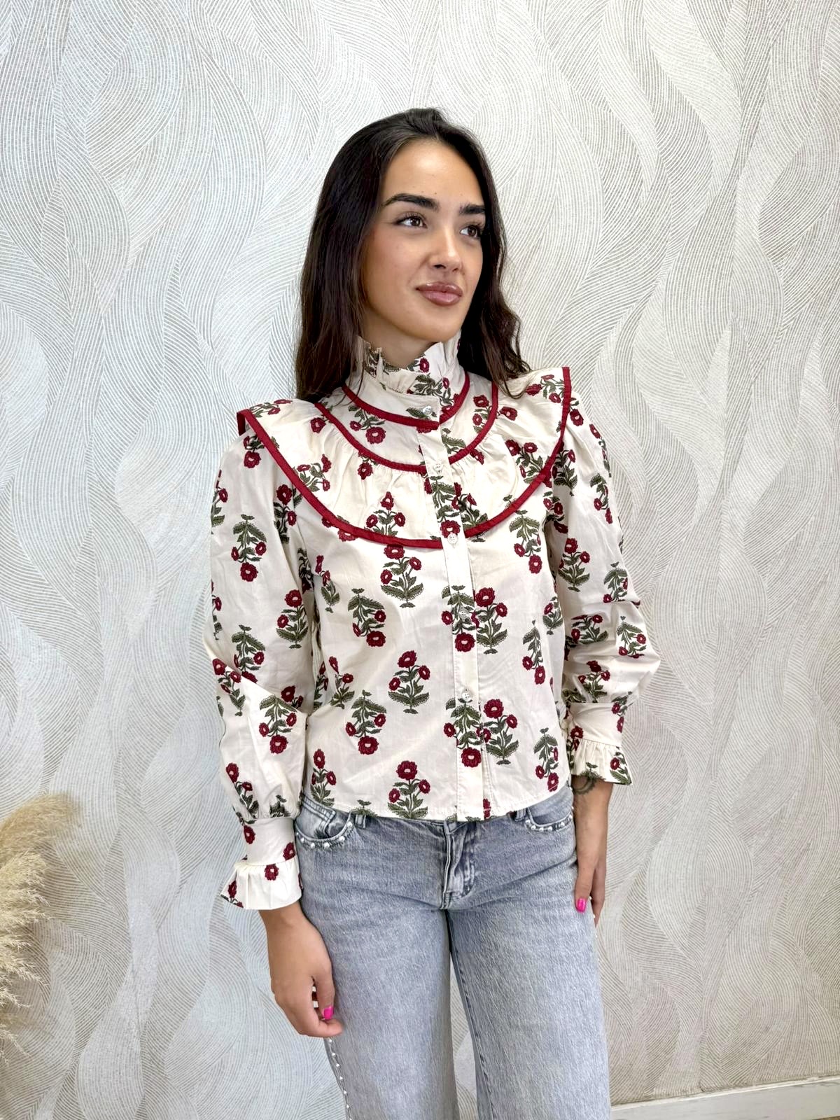 Camisa Genoveva burdeos