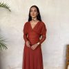 Vestido midi tul teja - Imagen 2