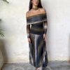 Vestido bardot tie-dye gasa - Imagen 5