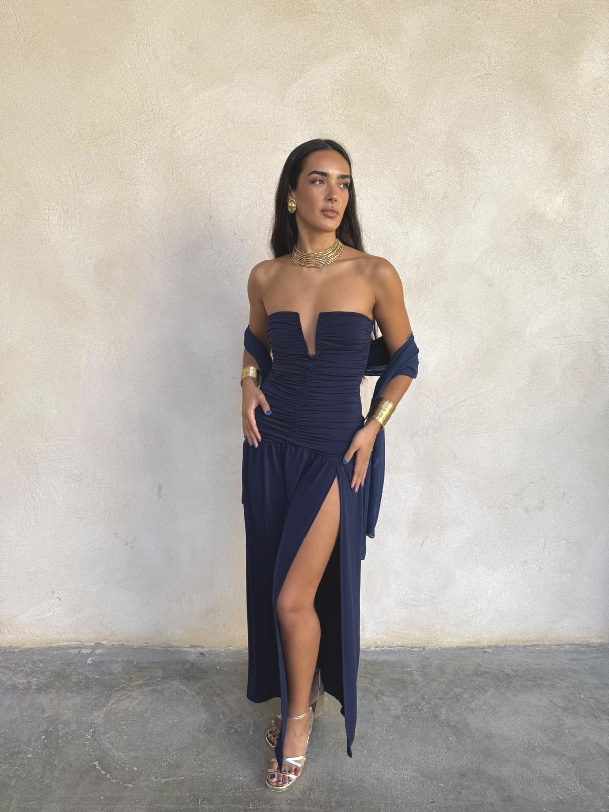 Vestido Gianna azul marino