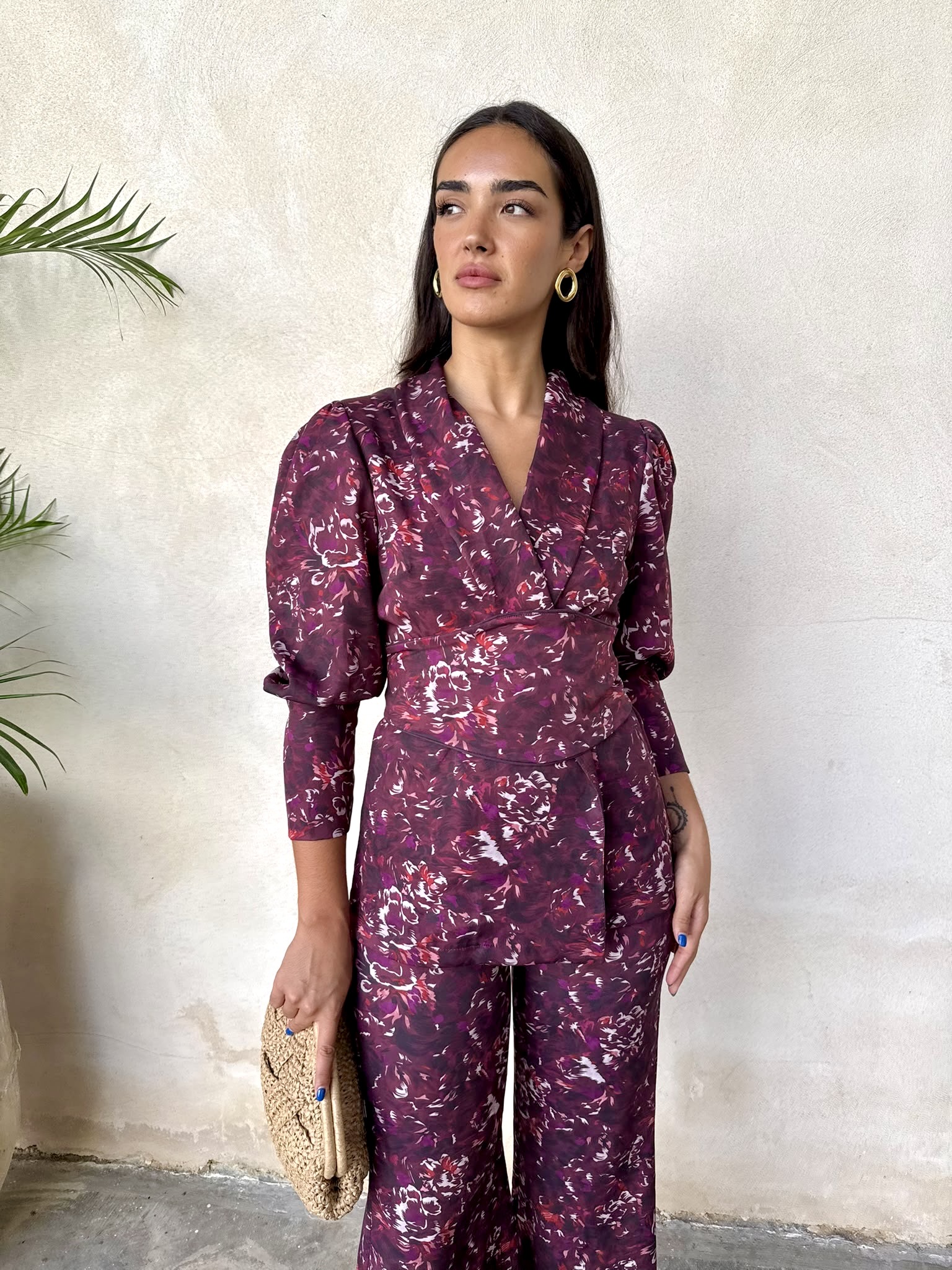 Conjunto traje estampado buganvilla