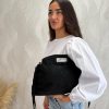 Bolso ante flecos grande negro - Imagen 3