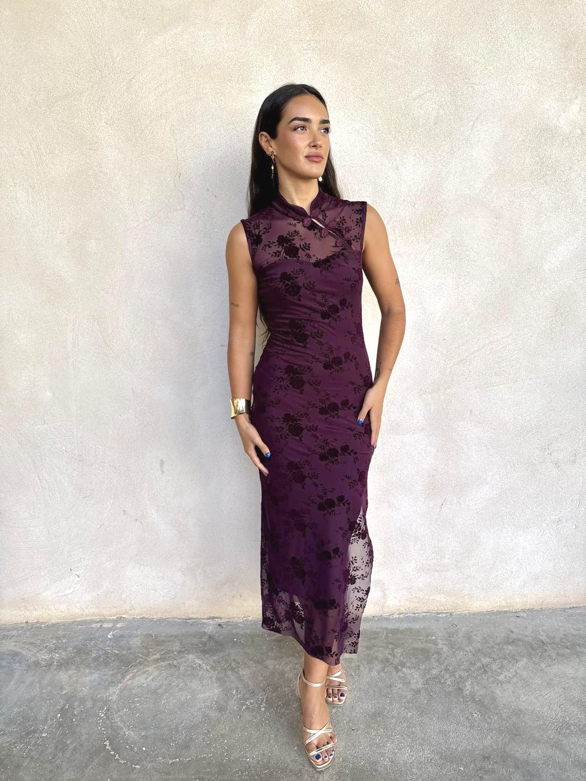 Vestidi midi encaje alamares - Imagen 3