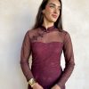 Vestido Singapur burdeos - Imagen 3