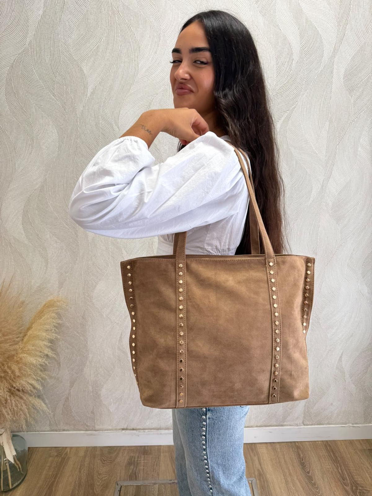 Alternative view of Bolso ante tachuelas personalizable camel
