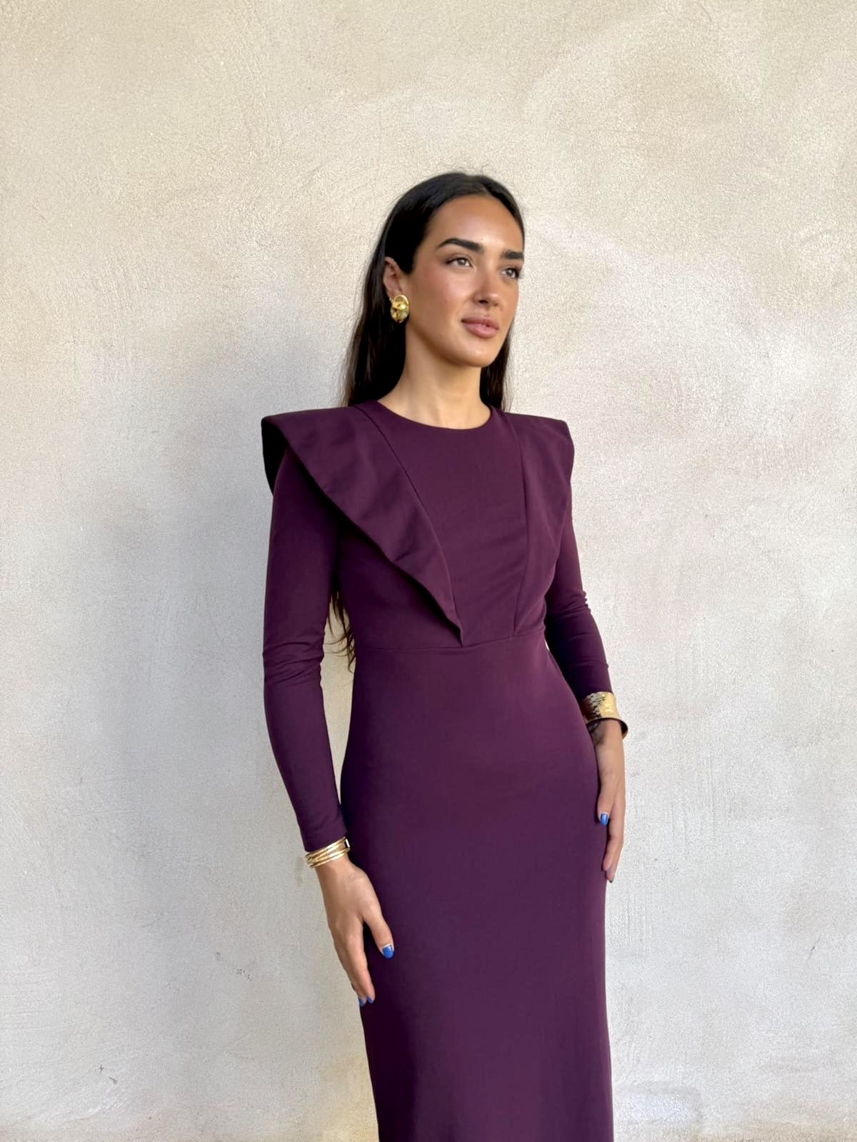 Alternative view of Vestido Nápoles burgundy